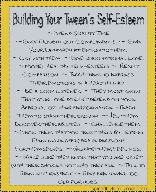 building your tweens self-esteem